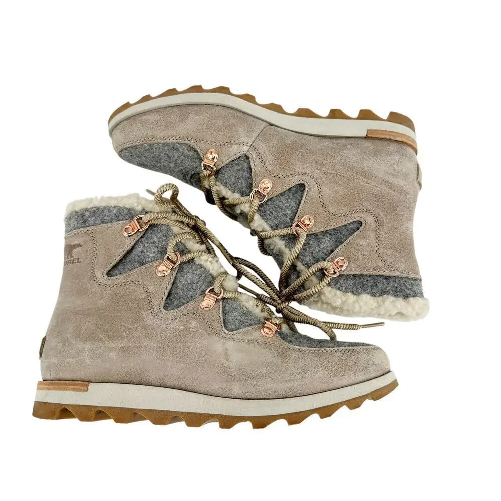Sorel Sneakchic Alpine Waterproof Snow Rain Ice Cold Weather Boots Rose Gold 8
